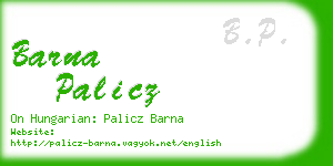 barna palicz business card